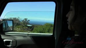 Sophia sucks your cock in the car while you explore.